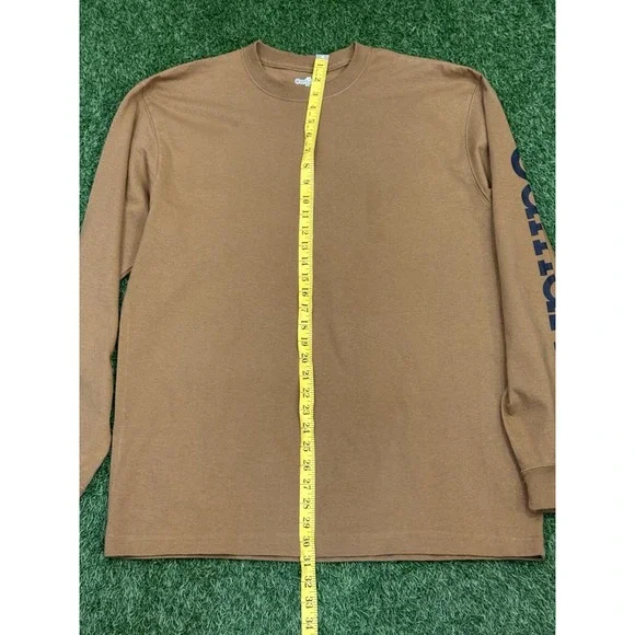 Carhartt Shirt Mens Medium Tan Work Wear Loose Fit Long Sleeve Base Layer - Picture 8 of 12
